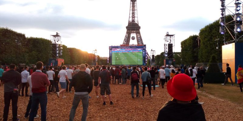 Fans watching Euro 2016 on a big screen in Paris