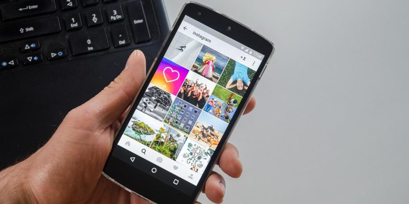 Iphone with Instagram app open