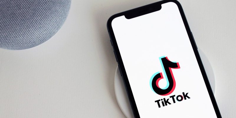 Phone with TikTok app open