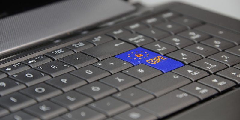 Laptop with EU flag and GDPR on one key